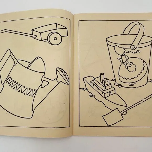 Vintage 1950s Saalfield TOYS TO COLOR Coloring Book Decor Childrens - Picture 7 of 16